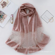 Lightweight fashion women scarf 25% silk 75% acrylic scarf with diamond